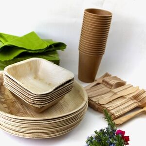 COPY - palm  10  pic Round  10"- 10 Pic 6"Bowl 10 Pic Cup -20 Pic napkin …